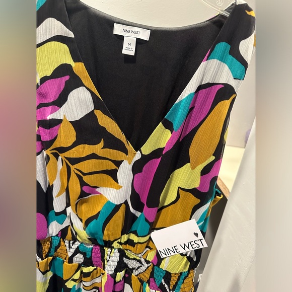 New Nine West summer flowy dress multi color size medium - Picture 3 of 3